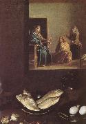 VELAZQUEZ, Diego Rodriguez de Silva y Detail of Jesus in the Mary-s home oil painting
